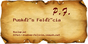 Puskás Felícia névjegykártya